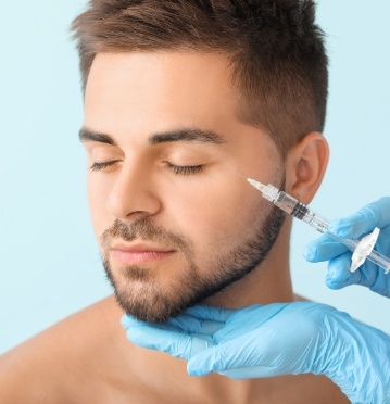 Man receiving Botox injections