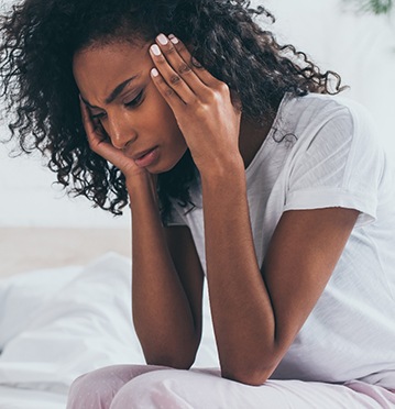 young woman with headache