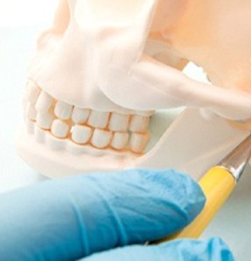 Model of skull for planning surgery for TMJ treatment